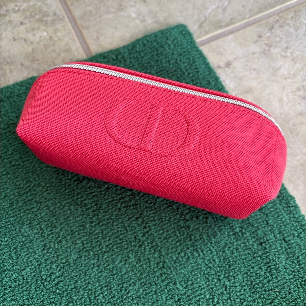 Dior Coral Zippered Cosmetic Bag